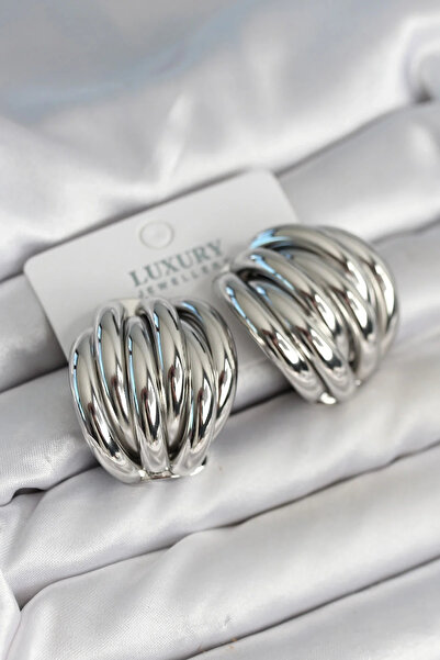 USLUCAN ALIŞVERİŞ Brass Silver Color Vintage Women Earrings