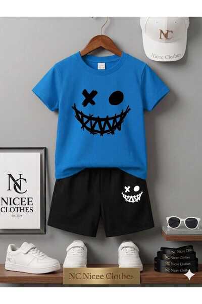 NC Nicee Clothes ΚΑΛΟΚΑΙΡΙΝΟ ΠΑΙΔΙΚΟ ΜΠΛΟΥΖΑΚΙ ΚΑΙ ΣΟΡΤΣ UNISEX (ΜΑΥΡΟ ΣΧΕΔΙΟ...