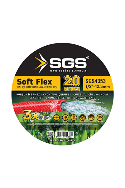 SGS SGS4353 1/2 SOFTFLEX 3 KATLI ÖRGÜLÜ HORTUM 20 METRE