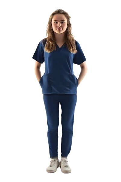Peach DEE'S FASHION,Medical Scrubs Set for Women, Housemaid uniform,V-Neck To...