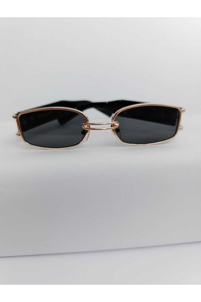 Armastr Black Handle Metal Frame Rectangular Unisex Sunglasses