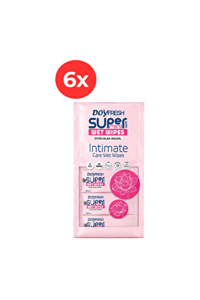 DOYFRESh 6x Șervețele umede intime MINI de buzunar 8x8 bucăți