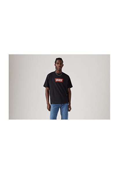 Levi's Мъжка черна тениска с винтидж черно-бяла графика и винтидж чили
