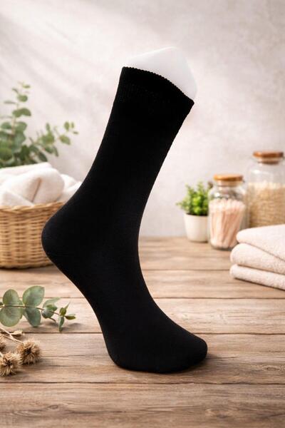 your trend socks 12 Çift Kadın Düz Renk Soket Çorap, Terletmeyen, Kokusuz, Pamuklu Çorap - Karışık Renk - Mevsimlik