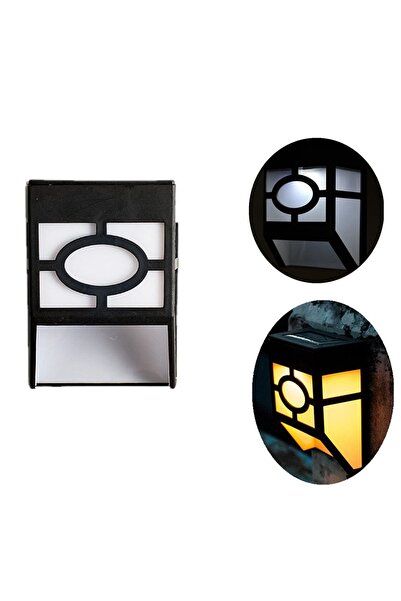 BaoBao Set de 4 lămpi solare LED pentru gard, plastic negru, de exterior