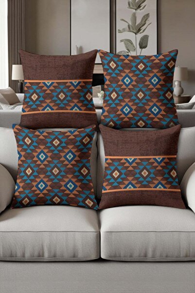 Dolce Mariee Digital Printed Soft Textured 4-Piece Throw Pillow Cover Set Krl...
