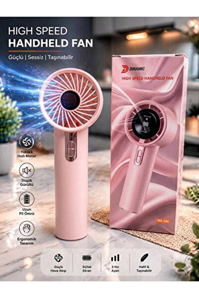 Kerasus Premium Yüksek Hızlı Taşınabilir El Fanı USB Şarjlı Sessiz Mini Fan