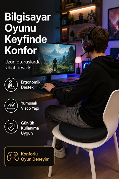 EpiRelax Oyuncu Koltuğu Visco Oturma Minderi Bilgisayar Oyun Minderi