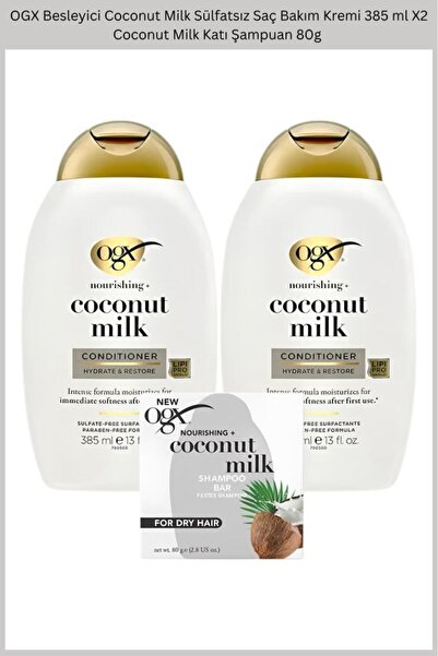 OGX Besleyici Coconut Milk Sülfatsız Saç Bakım Kremi 385 ml X2 Coconut Milk K...