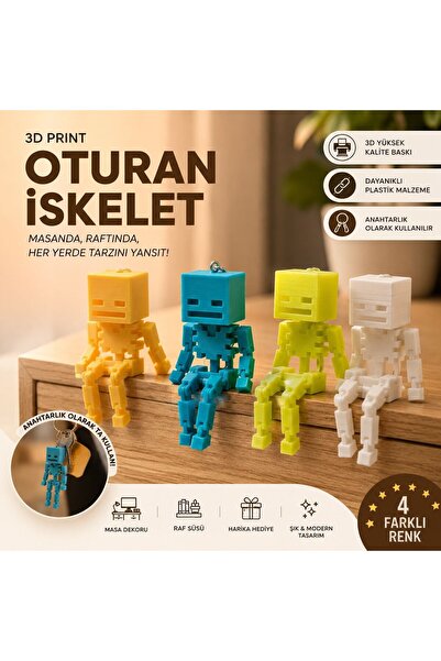 Figyfun Oturan İskelet Anahtarlık Figür