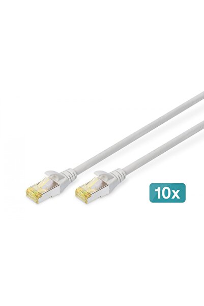 Digitus CAT 6A S/FTP Patchkabel, 10 St√ºck, 0,5m, grau