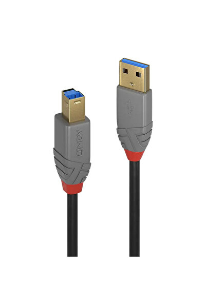 LİNDY Cablu USB 3.2 Tip A la B de 3M, Linie Anthra