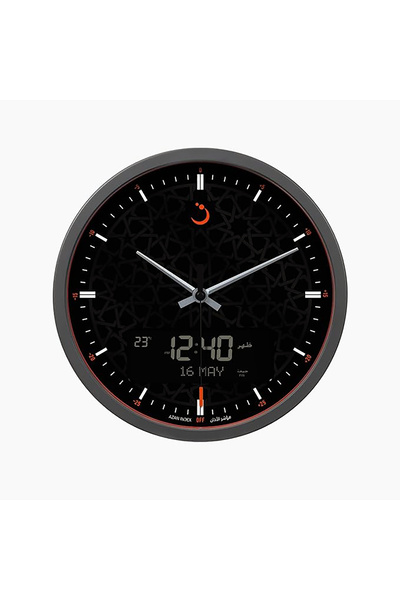 HA Phone ساعة حائط دائرية كبيرة من الفجر ، عقارب بشاشة LCD لعرض وقت وتاريخ ال...
