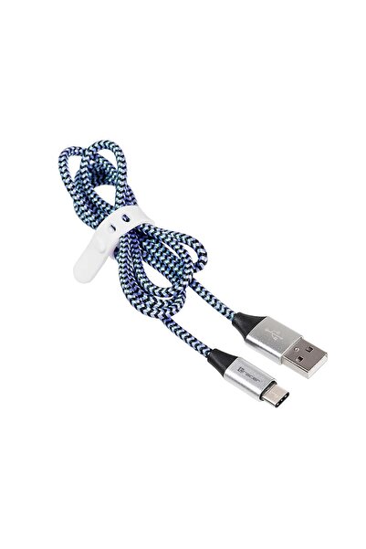 Tracer Cablu USB 2.0 TYPE-C A tată - C tată 1,0m negru-albastru