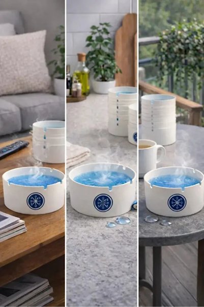 FBZhome Koku Hapseden Kokusuz, Taşınabilir, Pratik Jel Küllük (1 Adet) - Ofis, Ev, Kafe