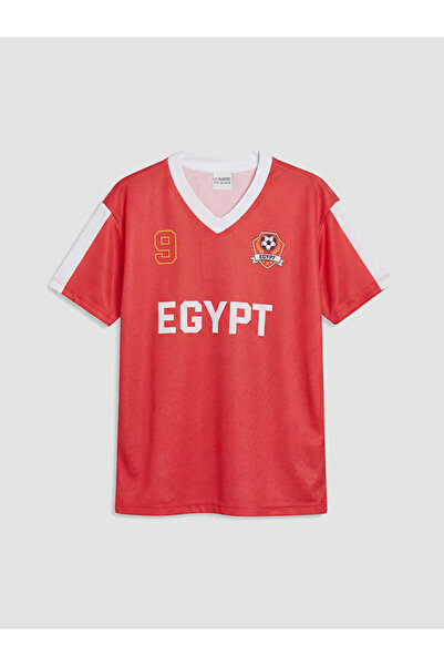 LC Waikiki Rmz Gi̇yi̇m Farkiyla V Dikim Egypt Printed Girls' T-Shirt