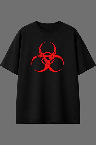 VSRN Red Dna Form Design Pre-Printed Black Oversize T-Shirt