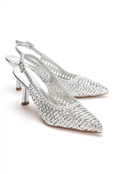 PASSAGE SHOES Women's Knitted Detailed Heeled Shoes 3111 Lame