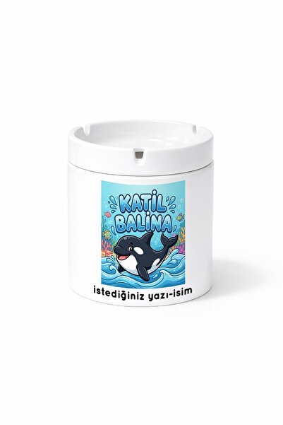 Kirbi Reklam Animal Killer Whale Orca Killer Whale Double Sided Printed Ashtr...