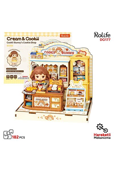 Rolife DG177 Kurabiye Dükkanı Cookii Bunny's Cookie Shop DIY Minyatür Maket M...