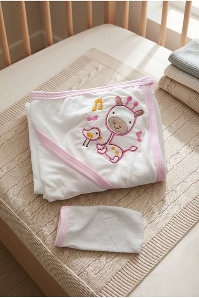 hobbe baby 100% Cotton Towel Swaddle Ear Cover |   Soft Towel Swaddle and Washcloth 70**90