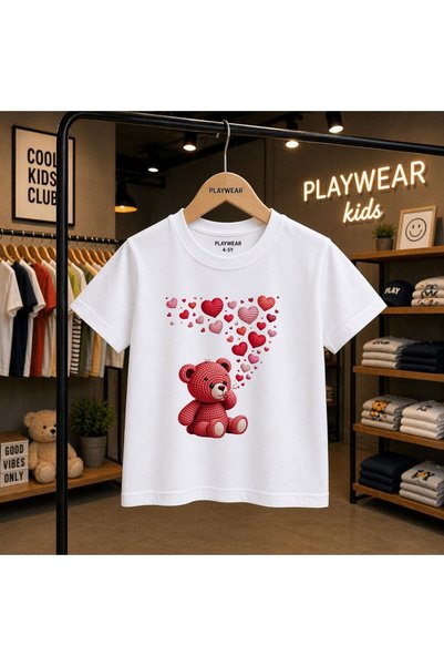 playwear Majica sa otisnutim medvjedićima i malim srcima, 100% dječja unisex ...