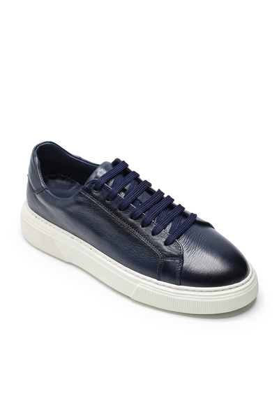 Ferrier Lerici Navy Blue Genuine Leather Men's Casual Shoes with Eva Sole and Calf Lining