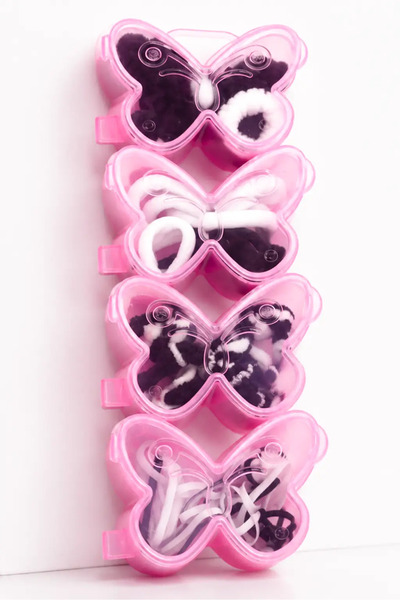 MakeWell Girls' Rubber Hair Clip Set in Box – Colorful Hair Clip Set (Mini Ru...