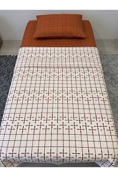 ŞENER HOME Striped Patterned Sheet with Elastic Single Pique Set