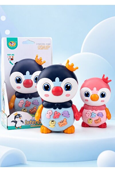 DAT Baby Music Player Piano Toy Penguin with Night Light, Battery Operated Intellectual Learning Toy
