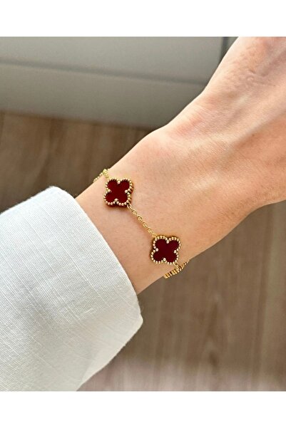 blackcomb Kadın Gold Bordo Mineli Bileklik