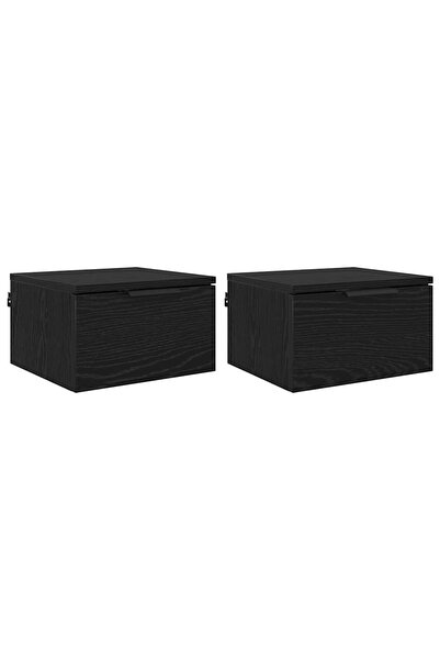 vidaxl Dulap de noapte cu sertar 2 pcs Stejar Negru 34 x 30 x 20 cm