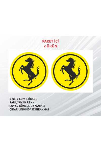 Ferrari Logolu Sticker 2'li paket 5x5 cm