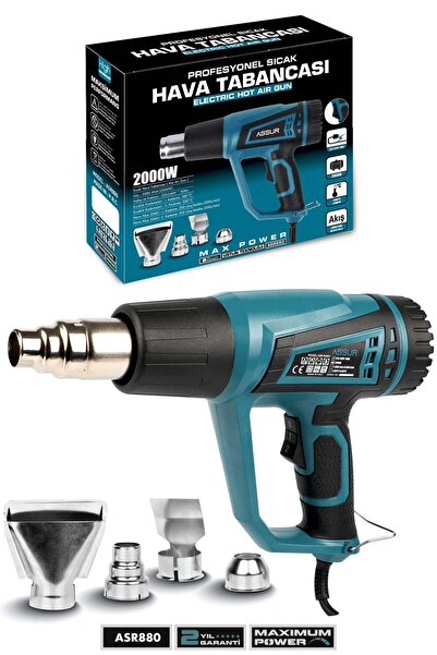 ASSUR 2000 Watt 2 Kademeli 4 Başlıklı Sıcak Hava Tabancası