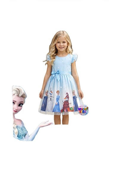 bemora kids rochie Elsa Anna Frozen rochie albastră rochie imprimată Elsa Ann...