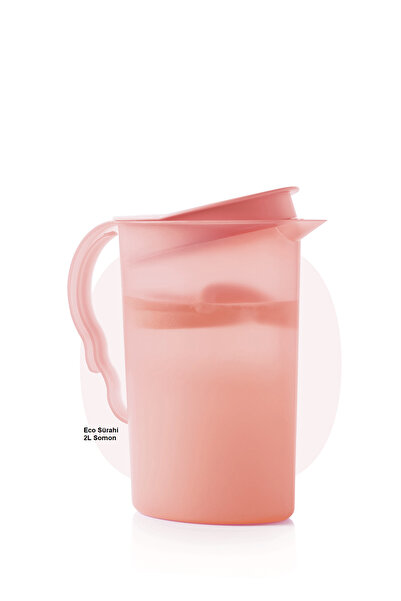 Tupperware Eko Tip Top Sürahi suluk 2 litre somon YENİ RENK