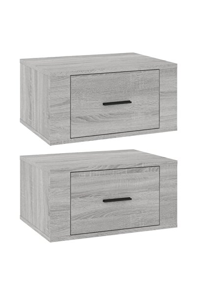 vidaxl Noptiere de perete, 2 buc., gri sonoma, 50x36x25 cm