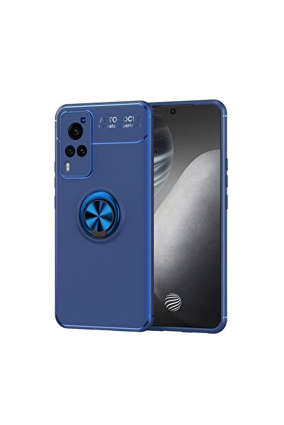 sscase Solid Color θήκη Σιλικόνης με Δαχτυλίδι Blue+Blue (Vivo X60 Pro 5G)