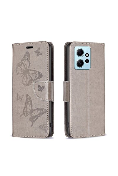 sscase Two Butterflies Θήκη Πορτοφόλι Grey (Xiaomi Redmi Note 12 4G)