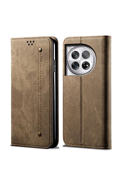 sscase Denim Texture Θήκη Βιβλίο Khaki (OnePlus 12R 5G)