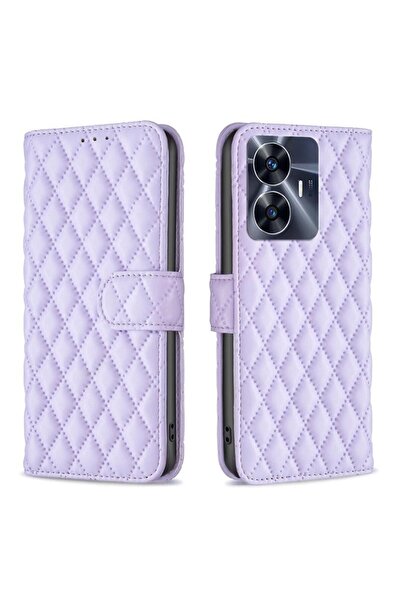 sscase Puff Rhombus Θήκη Πορτοφόλι Purple (Realme C55)