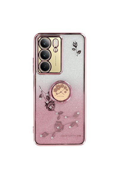 sscase Gradient Glitter Θήκη Σιλικόνης με Δαχτυλίδι Rose Gold (Realme C75 4G)