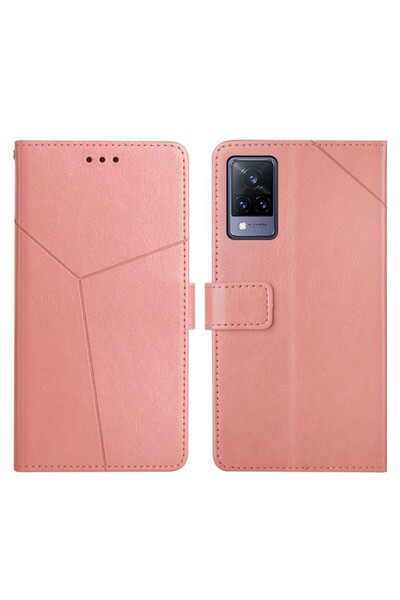 sscase Stitching Horizontal θήκη Πορτοφόλι Rose Gold (Vivo V21 5G)