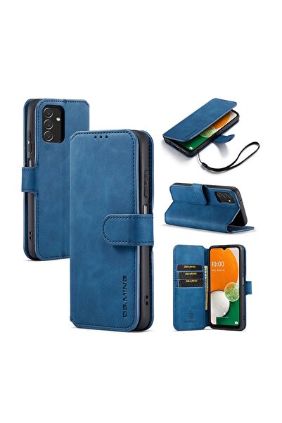 sscase DG.MING Retro Oil Edge Flip Leather θήκη Πορτοφόλι Blue (Samsung Galax...