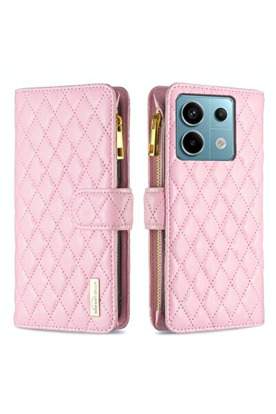 sscase Puff Rhombus Zipper Θήκη Πορτοφόλι Pink (Xiaomi Redmi Note 13 Pro 5G/P...