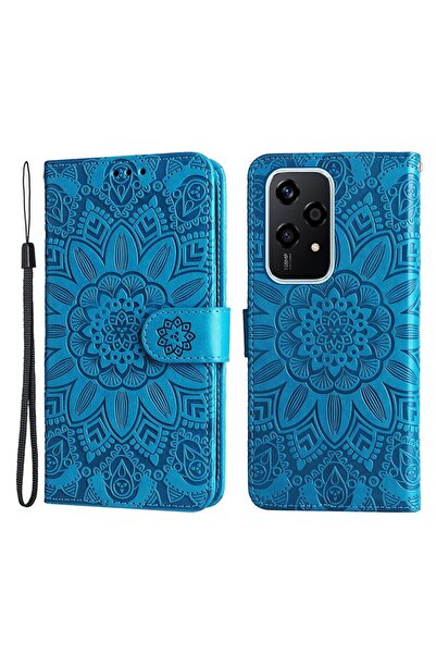 sscase Embossed Sunflower Θήκη Πορτοφόλι Blue (Honor 200 Lite 5G)