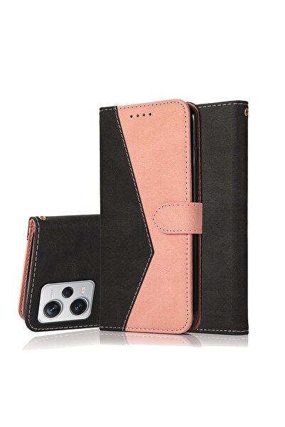 sscase Dual-color Θήκη Πορτοφόλι Black Rose Gold (Xiaomi Redmi Note 12 Pro Plus)