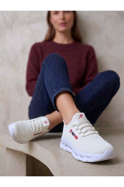 HİGHRUN Women's Mesh Detailed Sports Shoes with Soft Soles