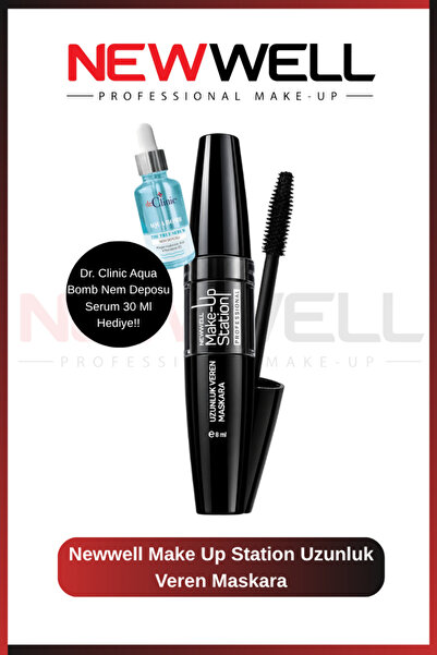 New Well Make Up Station Uzunluk Veren Maskara - Aqua Bomb Nem Deposu Serum 3...