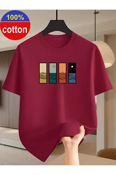 puolikuu Tricou unisex cu croială confortabilă, cu panglică și imprimeu dublu